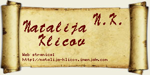 Natalija Klicov vizit kartica